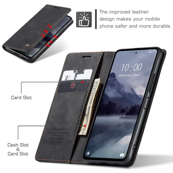 [With Card Slot] Xiaomi Poco X5/Pro Premium Flip Leather Shockproof Wallet Series Case - Image 11
