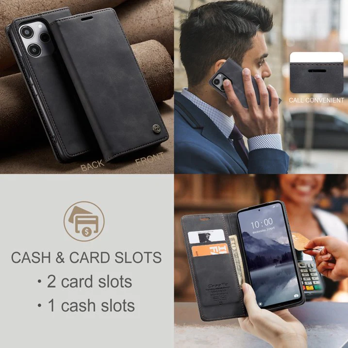[With Card Slot] Xiaomi Poco X5/Pro Premium Flip Leather Shockproof Wallet Series Case - Image 12