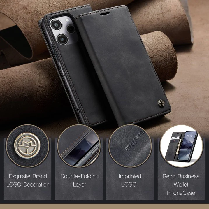 [With Card Slot] Xiaomi Poco X5/Pro Premium Flip Leather Shockproof Wallet Series Case - Image 3